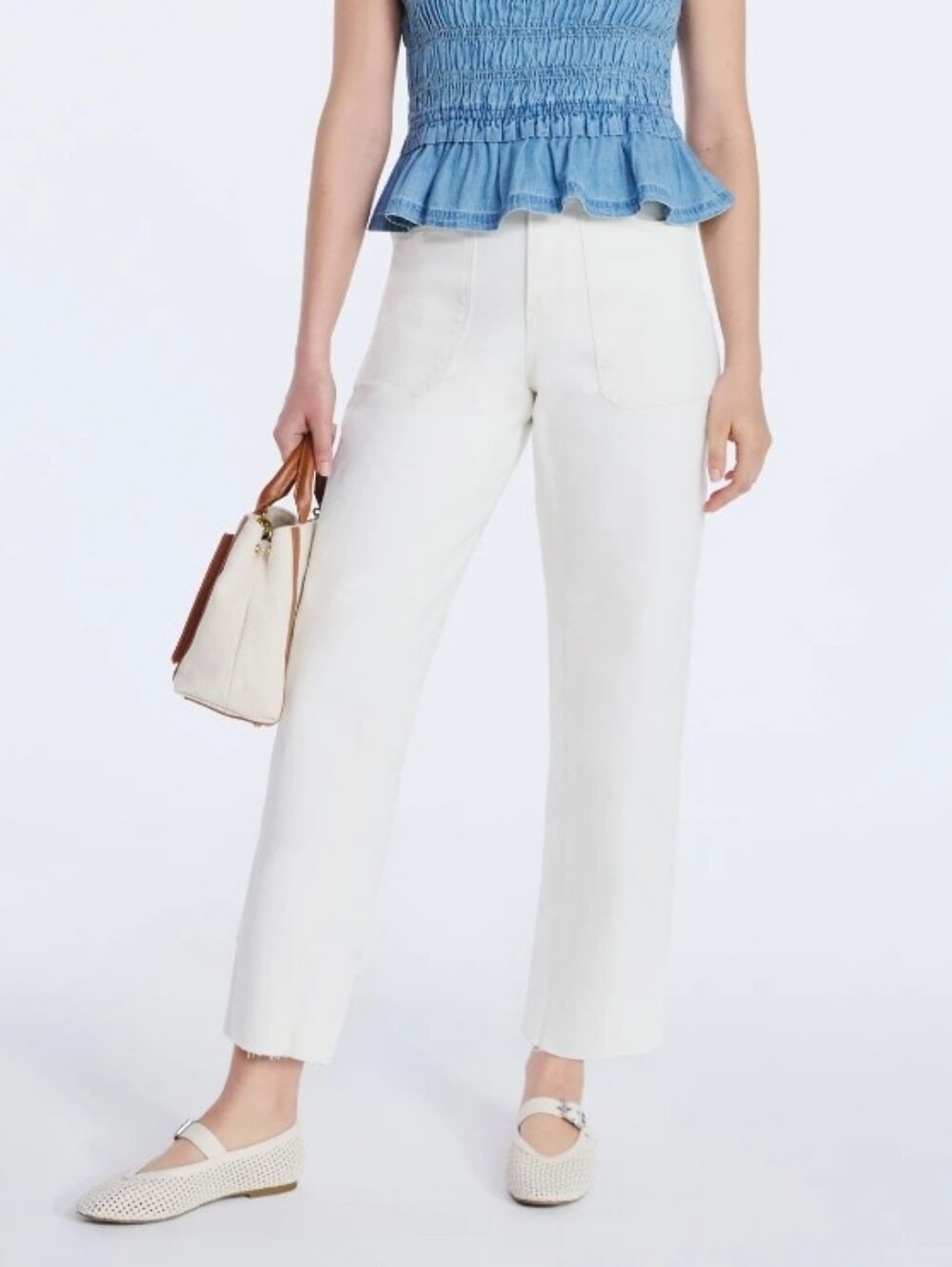 Free Assembly Women's Cropped Carpenter Barrel Jeans, 27" Inseam, Size 0 NWT